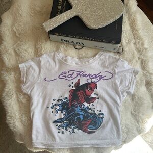 Ed Hardy White Graphic Tee